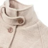 Abrigo de cuello alto beige de pura lana - Imagen 7