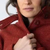 Abrigo cuello alto rojo de pura lana - Imagen 4