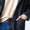 Abrigo oversized azul de lana y algodón orgánico - Imagen 3