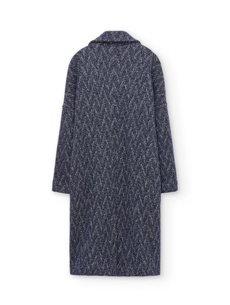 Abrigo oversized azul de lana y algodón orgánico - Imagen 6