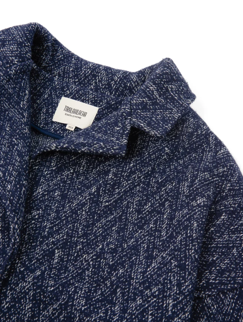 Abrigo oversized azul de lana y algodón orgánico - Imagen 7