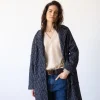 Abrigo oversized azul de lana y algodón orgánico - Imagen 8