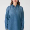 Blusa vaquera sin botones de cáñamo y algodón orgánico