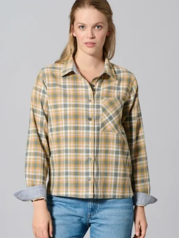 Alternative view of Camisa leñador mujer de cáñamo y algodón orgánico