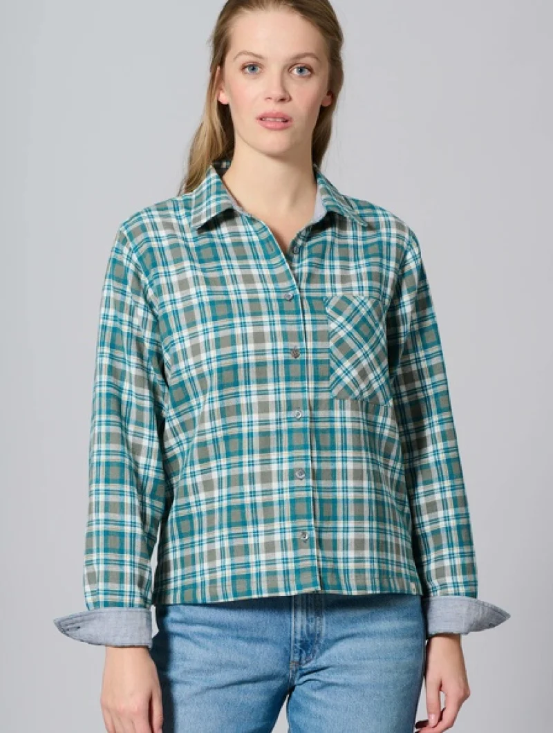 Camisa leñador mujer de cáñamo y algodón orgánico - Imagen 3