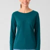 Camiseta con cuello barco de manga larga de cáñamo y lyocell - Imagen 7