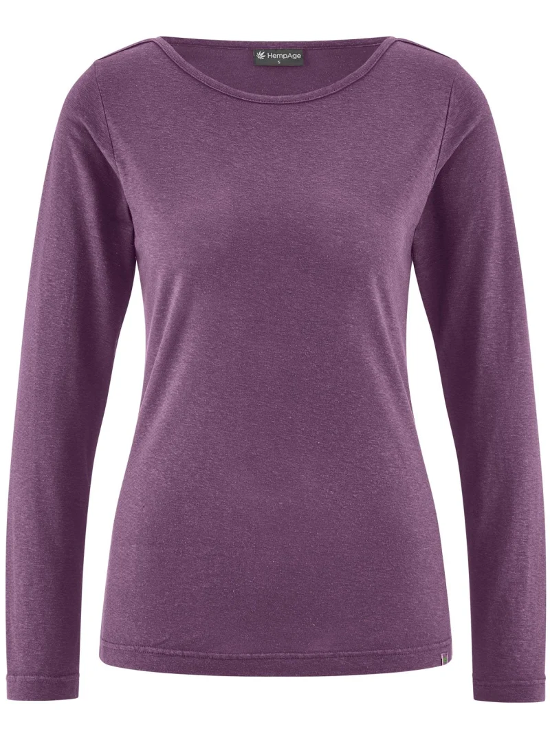 Camiseta con cuello barco de manga larga de cáñamo y lyocell - Imagen 9