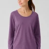 Camiseta malva oversize de manga larga de cáñamo y algodón orgánico
