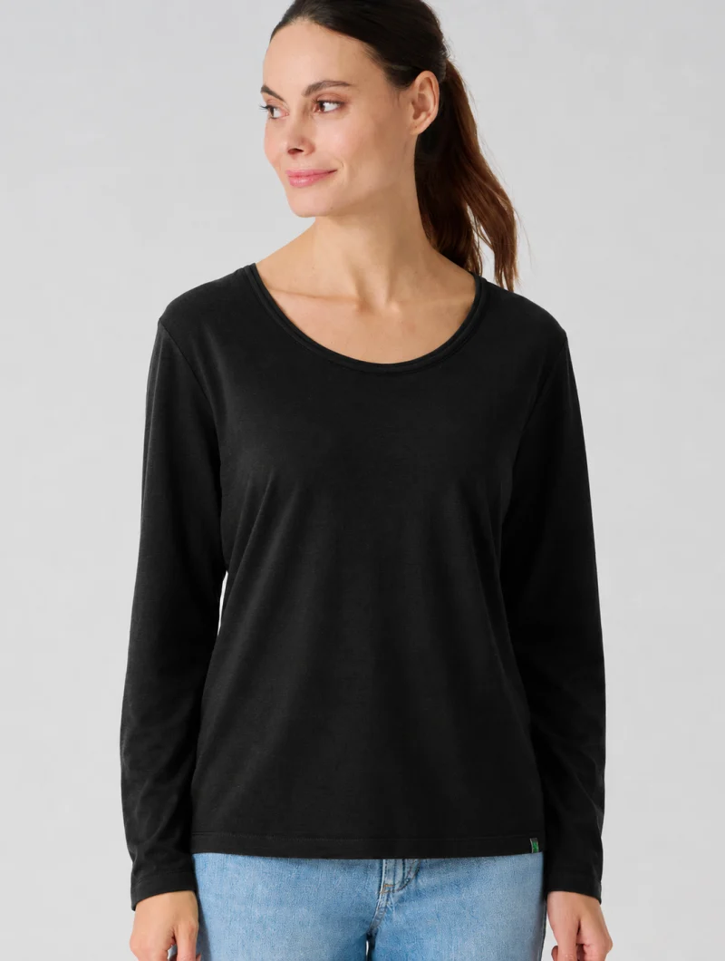 Camiseta oversize de manga larga de cáñamo y algodón orgánico
