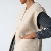 Chaleco beige de 100% lana virgen - Imagen 8