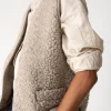 Chaleco borreguito beige de lana y algodón orgánico - Imagen 3