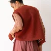 Chaleco granate de 100% lana virgen - Imagen 2