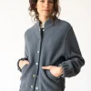 Chaqueta bomber azul jade de lana virgen - Imagen 2