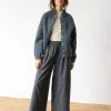 Chaqueta bomber azul jade de lana virgen - Imagen 4