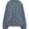 Chaqueta bomber azul jade de lana virgen - Imagen 5