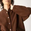 Chaqueta bomber marrón de lana virgen