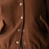 Chaqueta bomber marrón de lana virgen - Imagen 3