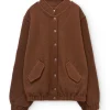 Chaqueta bomber marrón de lana virgen - Imagen 5