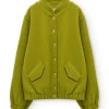 Chaqueta bomber verde pistacho de lana virgen - Imagen 5