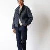 Chaqueta corta cruzada azul de lana y algodón orgánico - Imagen 4