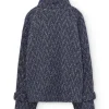 Chaqueta corta cruzada azul de lana y algodón orgánico - Imagen 6