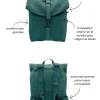 Mochila reciclada marrón con interior estampado - Imagen 4