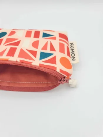 Alternative view of Monedero reciclado con estampado geométrico naranja