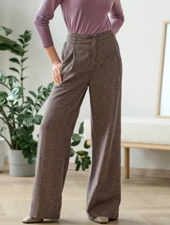 Pantalón ancho con pinzas de cáñamo y algodón orgánico