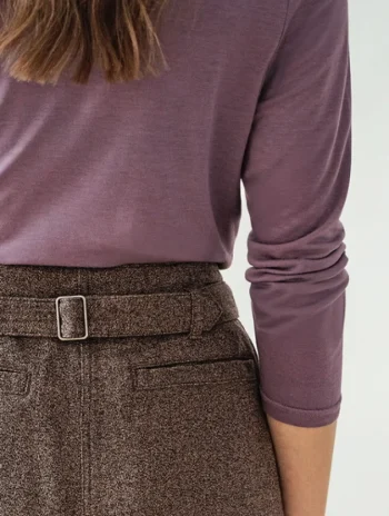 Alternative view of Pantalón ancho con pinzas de cáñamo y algodón orgánico