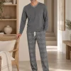 Pijama largo de hombre de modal con estampado de Gales - Imagen 3