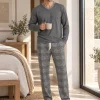 Pijama largo de hombre de modal con estampado de Gales - Imagen 4