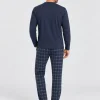 Pijama largo de hombre de modal a rayas - Imagen 2