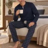 Pijama largo de hombre de modal a rayas - Imagen 4